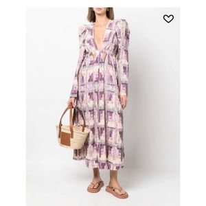 Sea Naya Print Long Sleeve V-Neck Dress (new with tags)